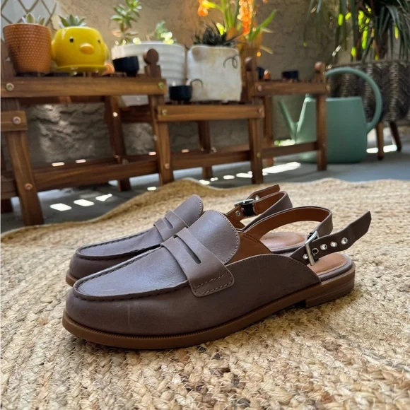 Lucky Brand Brown Slingback Strap Loafers - Picture 1 of 3